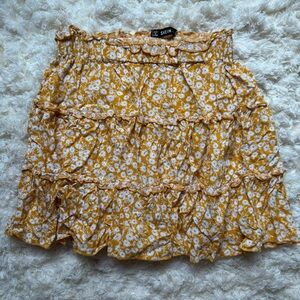 SHEIN Yellow Floral Women's Skirt